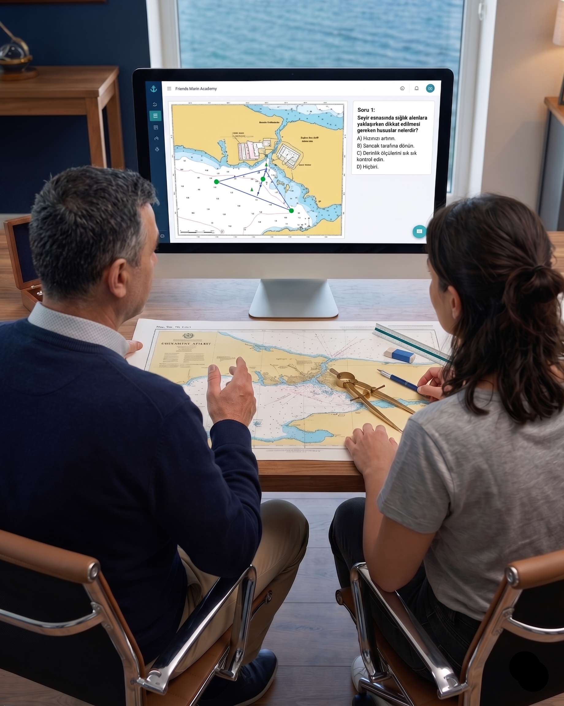 Motoryat üzerinde eğitim alan katılımcılar